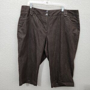 Cato Capri Pants Womans Size 22W Brown